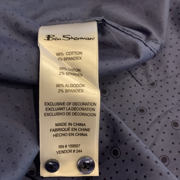 NWOT Ben Sherman Blue Patterned Shirt Size XXL - Picture 6 of 7